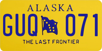 AK license plate GUQ071