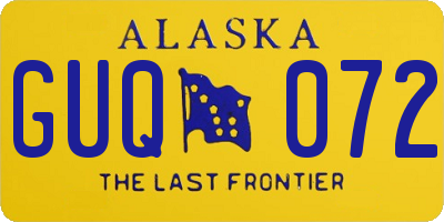 AK license plate GUQ072
