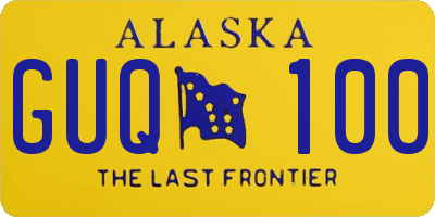 AK license plate GUQ100
