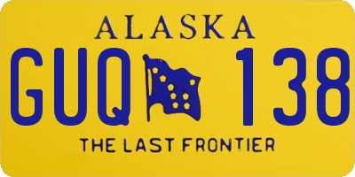 AK license plate GUQ138