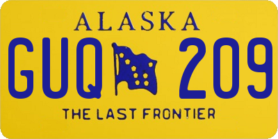 AK license plate GUQ209