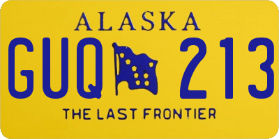 AK license plate GUQ213