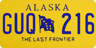 AK license plate GUQ216
