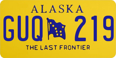 AK license plate GUQ219