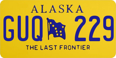 AK license plate GUQ229