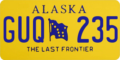 AK license plate GUQ235