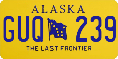 AK license plate GUQ239