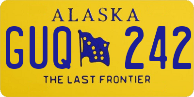 AK license plate GUQ242