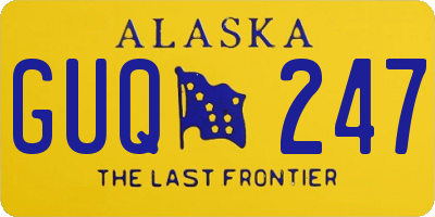 AK license plate GUQ247