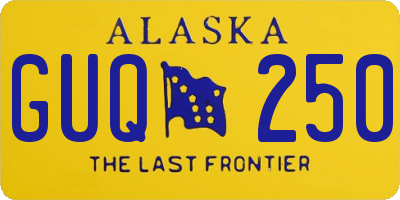 AK license plate GUQ250