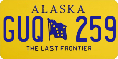 AK license plate GUQ259