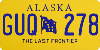 AK license plate GUQ278