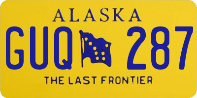 AK license plate GUQ287