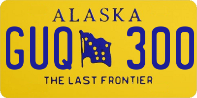 AK license plate GUQ300