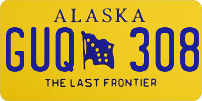 AK license plate GUQ308