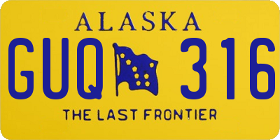 AK license plate GUQ316