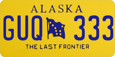 AK license plate GUQ333
