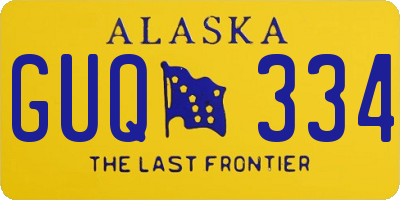 AK license plate GUQ334