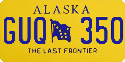 AK license plate GUQ350