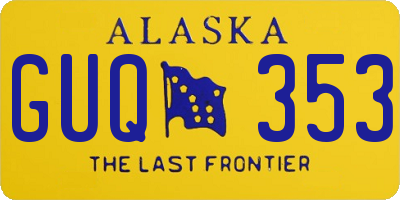 AK license plate GUQ353