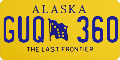 AK license plate GUQ360