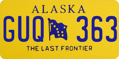 AK license plate GUQ363