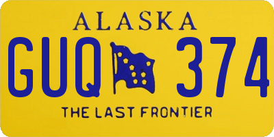 AK license plate GUQ374