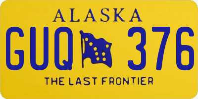 AK license plate GUQ376