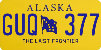 AK license plate GUQ377