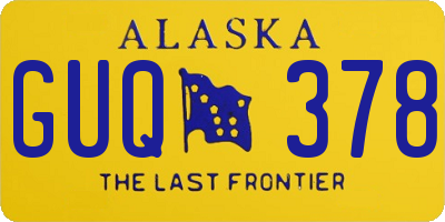 AK license plate GUQ378