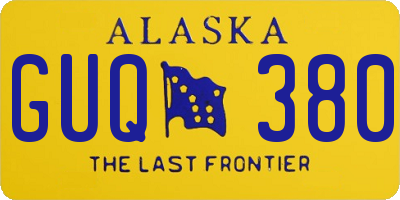 AK license plate GUQ380