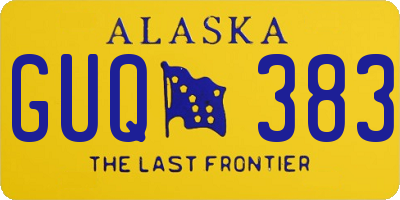 AK license plate GUQ383