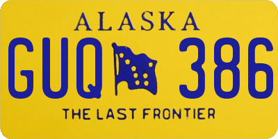 AK license plate GUQ386