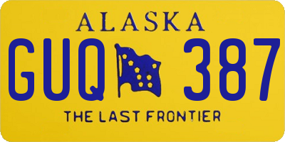 AK license plate GUQ387