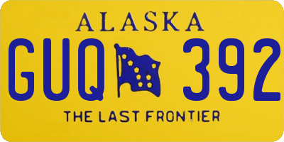 AK license plate GUQ392