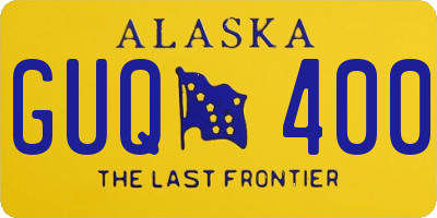 AK license plate GUQ400