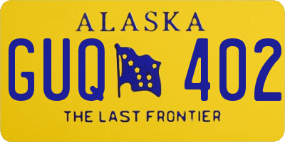AK license plate GUQ402