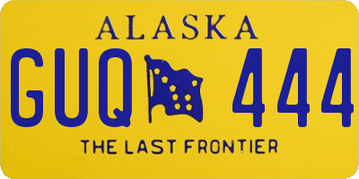 AK license plate GUQ444
