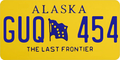 AK license plate GUQ454