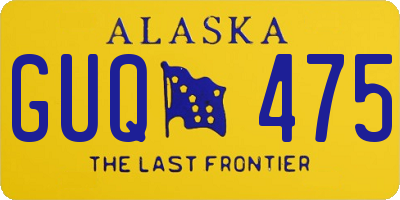 AK license plate GUQ475