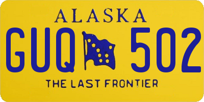 AK license plate GUQ502