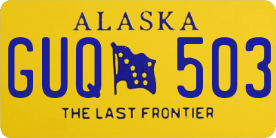 AK license plate GUQ503