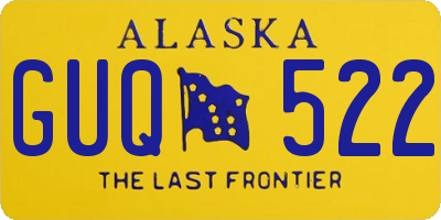 AK license plate GUQ522