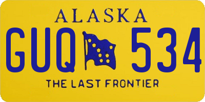 AK license plate GUQ534