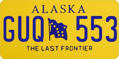 AK license plate GUQ553