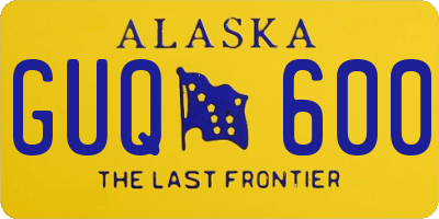 AK license plate GUQ600