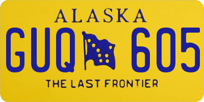 AK license plate GUQ605