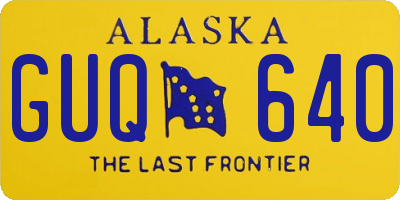 AK license plate GUQ640