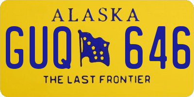 AK license plate GUQ646