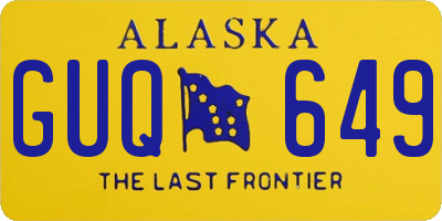 AK license plate GUQ649